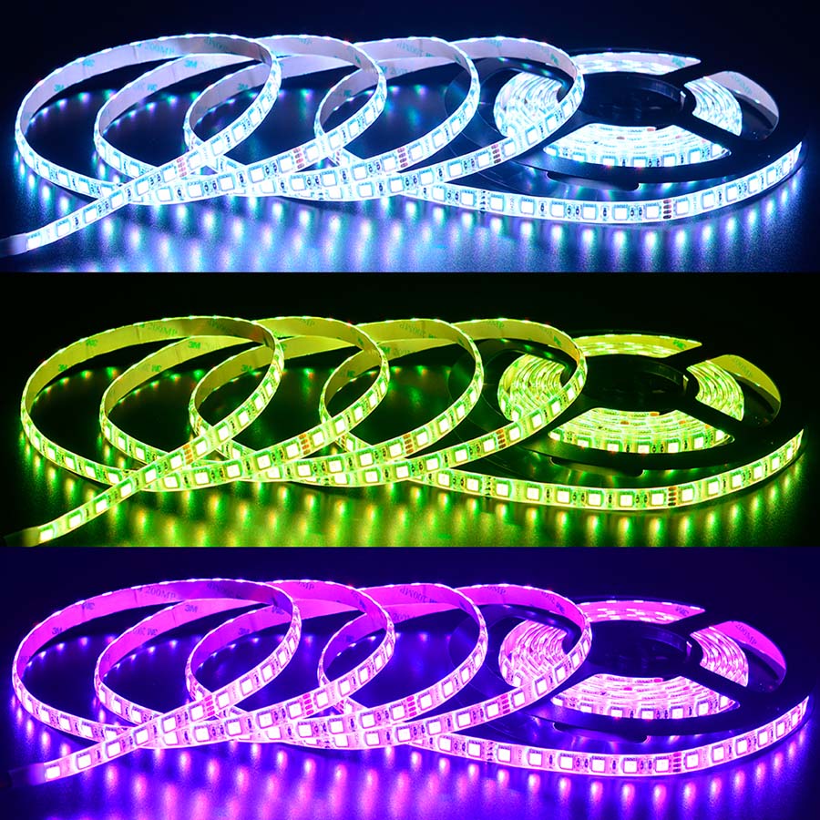 RGB Waterproof LED Lights - 10mm 24V 5050 3in1 LED Strip - 72LEDs/m